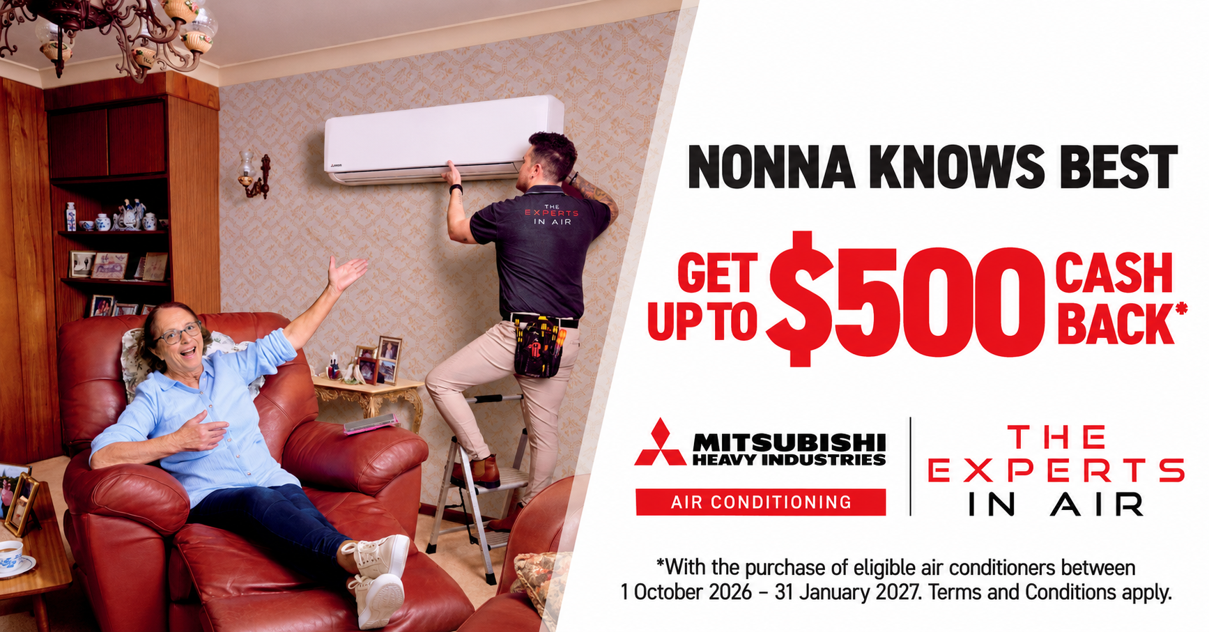 Nonna's $500 Mitsubishi air conditioning offer